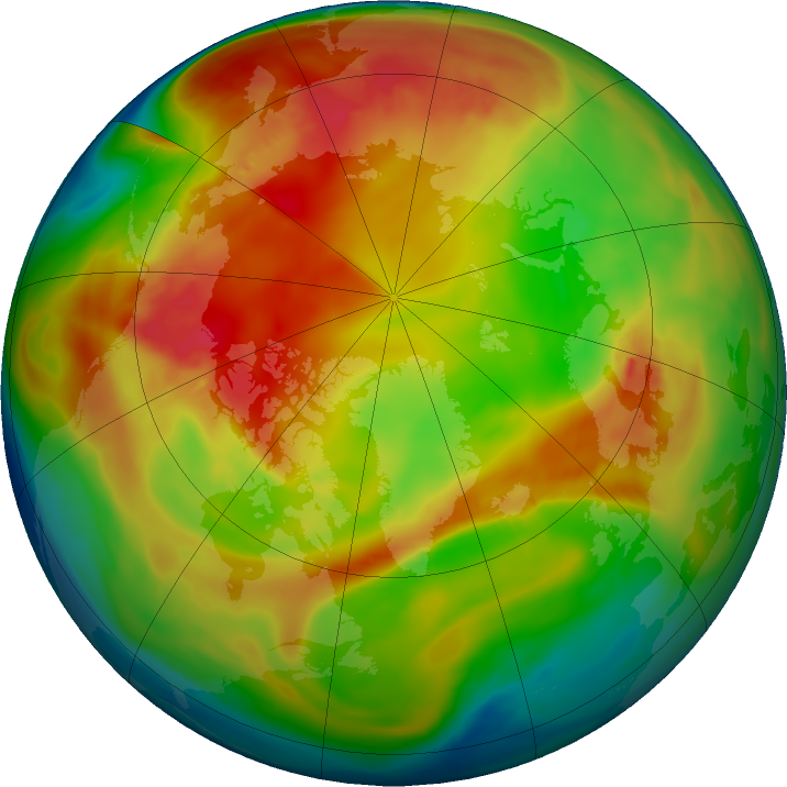 Arctic ozone map for 31 January 2021